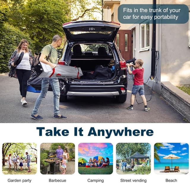 Thumbnail 6 de MASTERCANOPY Durable EZ Pop-up Gazebo Tent with 1 Sidewall (3x3M, Dark Grey)