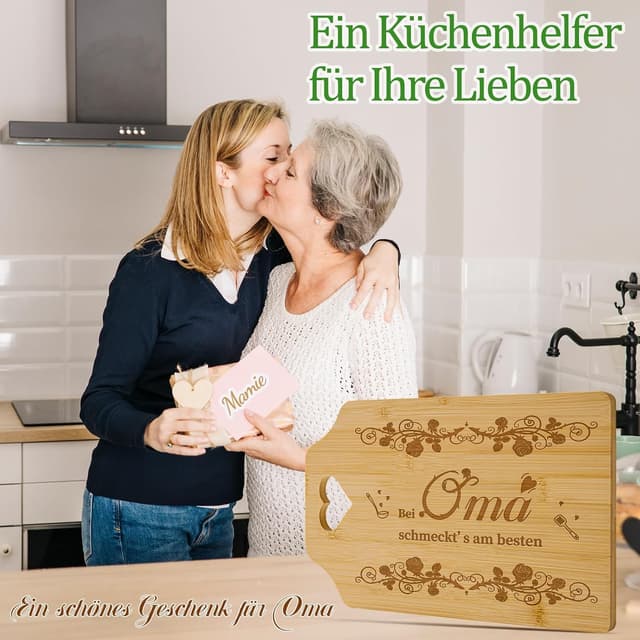 Detalle 1 de Niviy Graviertes Bambus Schneidebrett 30 × 19 cm