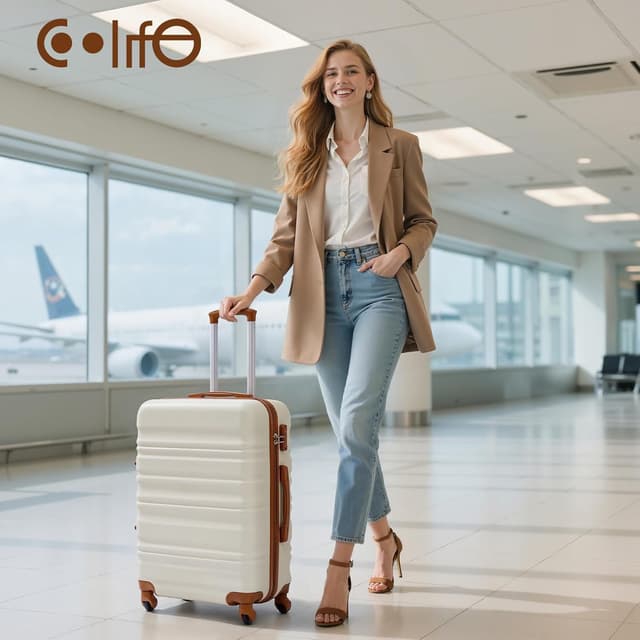 Thumbnail 1 de Coolife Hartschalen-Koffer Trolley Blau