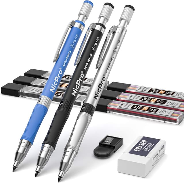 Detalle de Nicpro 3 Pezzi 2mm Matite Meccaniche per disegno 📐