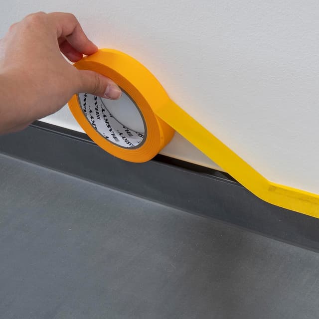 Detalle 2 de HASKYY Goldband Malerkrepp Kreppband (5 Rollen) 30 mm x 50 m – Profi-Abdeckband für saubere Kanten