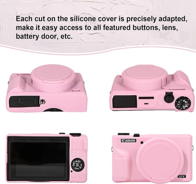 Thumbnail 4 de Canboc Fall für Canon PowerShot G7X Mark III Silikonhülle rosa