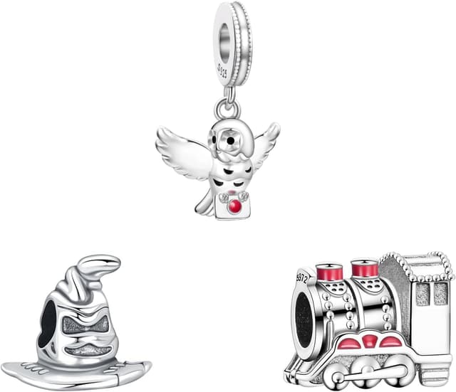 Detalle de HAEPIAR Charm aus 925er Sterlingsilber mit Zirkonia – außerirdischer Hund für Armband & Kette