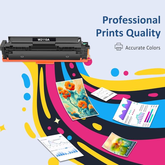 Detalle de WOWTONER 206A Toner Cartridges 4-Pack (with chip) for HP Color LaserJet Pro MFP M283 Series