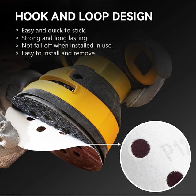 Detalle de S SATC 125mm Orbital Sander Sanding Discs (100 grit) – 110 Hook & Loop Pads for Random Orbital Sanders