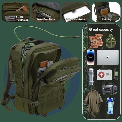 Thumbnail 4 de Delgeo Mochila Táctica 45L Militar 45x30x20cm