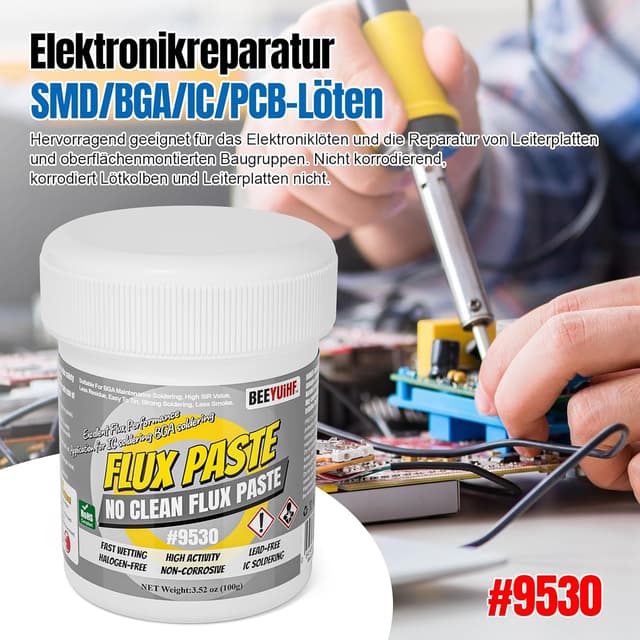 Detalle de BEEYUIHF No-Clean Lötpaste Flussmittel für BGA/IC/CPU/PCB/SMD (nicht-korrosiv, bleifrei, 146 g)