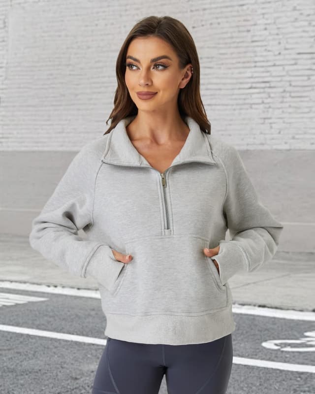Detalle de Friptspyg Sweat à capuche en velours pour femme — pull polaire hiver avec grande poche