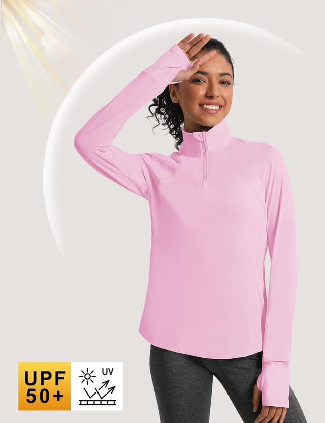 Detalle de IECCP Women’s Long Sleeve Golf Shirt (1/4 Zip) with UPF 50+ Sun Protection