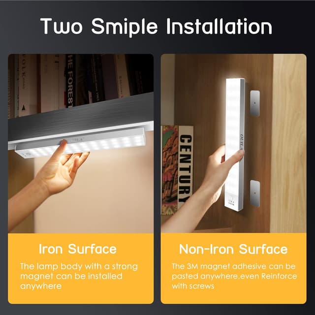 Detalle de OUILA Schrankbeleuchtung LED (3er-Set) mit Bewegungsmelder, batteriebetrieben, ohne Bohren