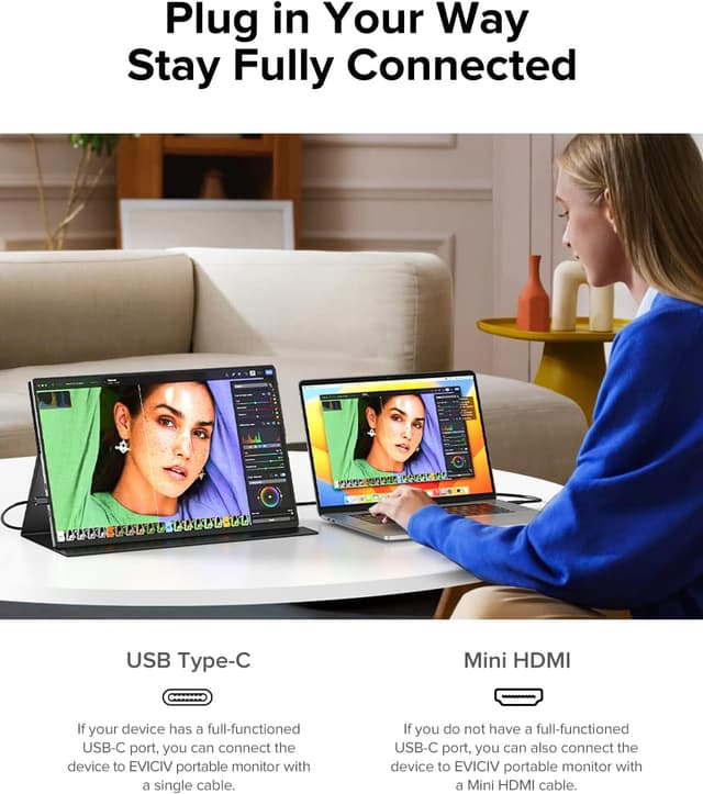 Thumbnail 6 de Portable Monitor 4K 1200 Nits (16-inch) with USB-C & Mini HDMI, FreeSync, VESA Mount