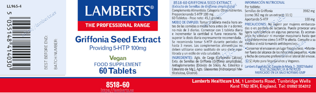 Thumbnail 1 de Lamberts Extracto de Semillas de Griffonia 60 tabletas