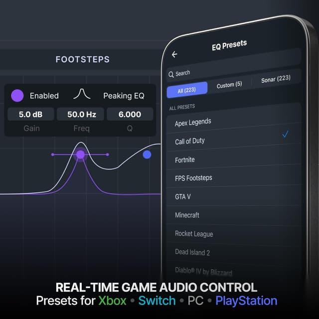 Detalle de SteelSeries Arctis Nova 7X Wireless Gen 2 (2.4GHz/Bluetooth) — Real-time game audio presets