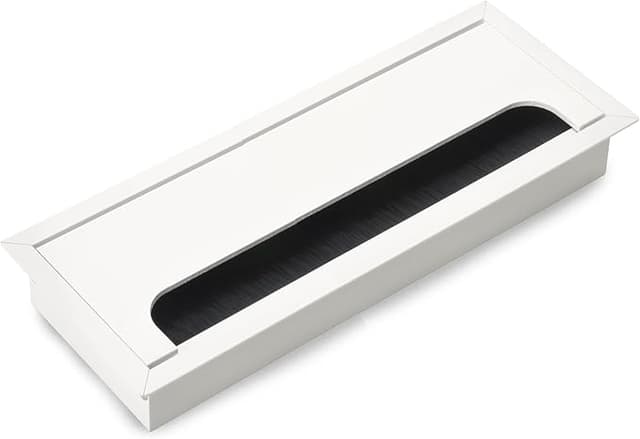 Imagen de Emuca - Pasacables de Mesa Rectangular 269x80mm Blanco 🔌 en OfertitasTOP