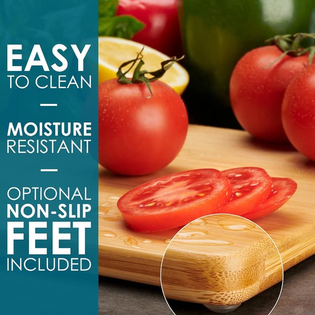 Detalle 2 de LARHN Premium Extra-Thick Bamboo Chopping Boards Set (3-piece)