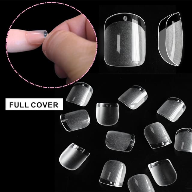 Thumbnail 4 de 552 Pezzi Tip Unghie Corte Quadrato Full Cover 12 Taglie