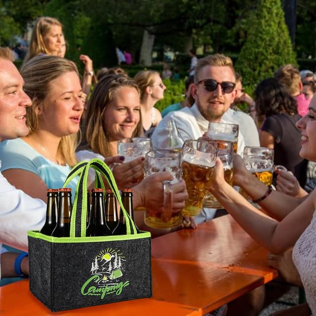 Detalle de KHstylehoo Lustige Camping-Geschenke für Männer: personalisierte Flaschentasche für 6 Bierflaschen