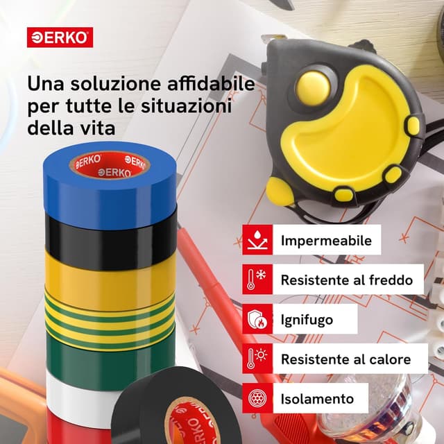 Thumbnail 2 de ERKO Nastro Isolante 15 mm x 10 m 🎛