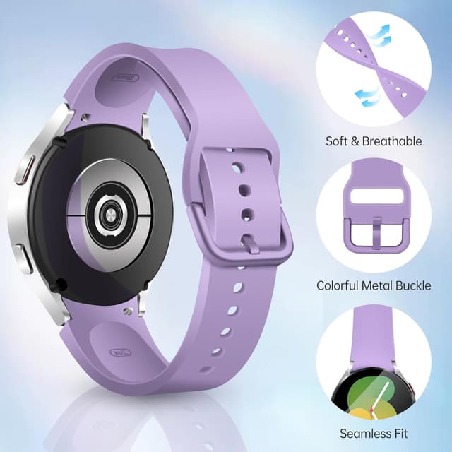 Detalle de 10PCS soft silicone watch strap set for Samsung Galaxy Watch (20mm) – Large (180–220mm) replacement bands