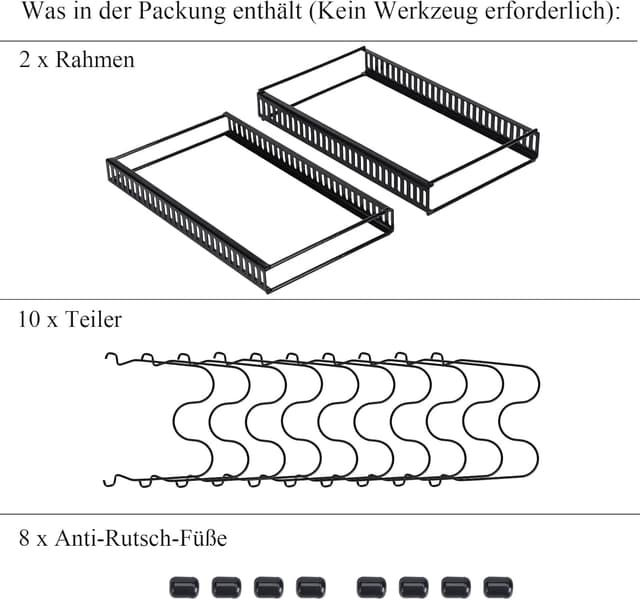 Thumbnail 6 de Toplife Pfannenhalter für die Schublade: erweiterbarer Pfannen-Organizer mit 10 verstellbaren Teilern, schwarz