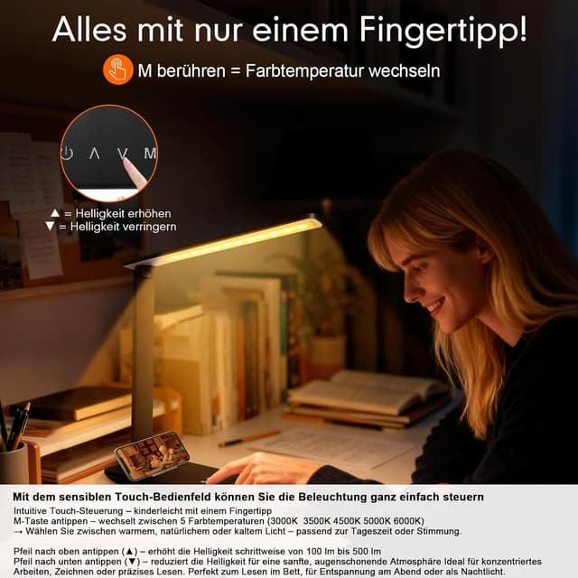 Detalle 2 de karidi Schreibtischlampe 4000mAh kabellos