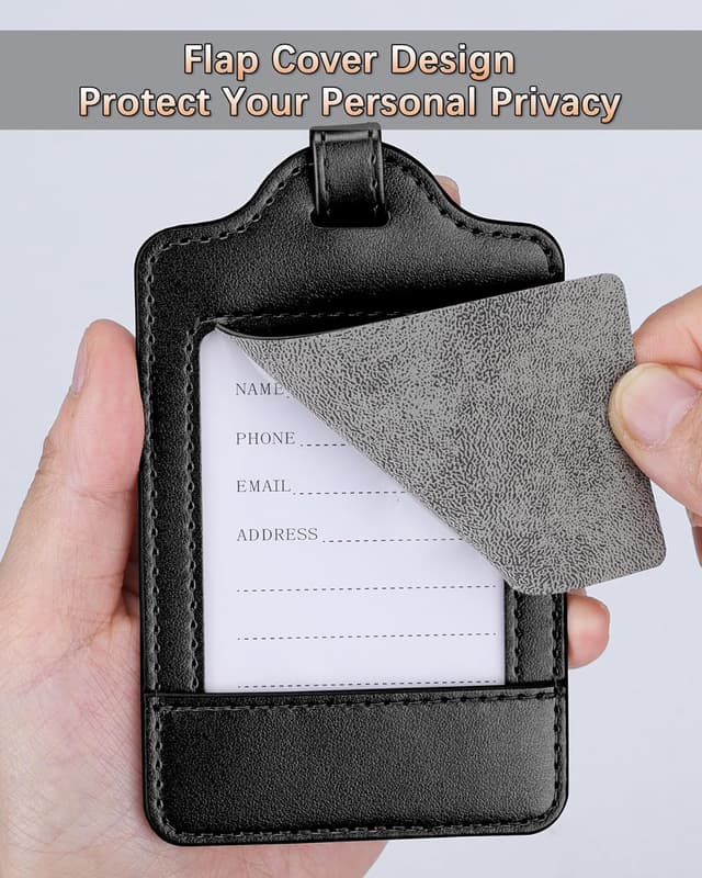 Detalle de Teskyer 3 Pack PU Leather Luggage Tags with Name ID Card