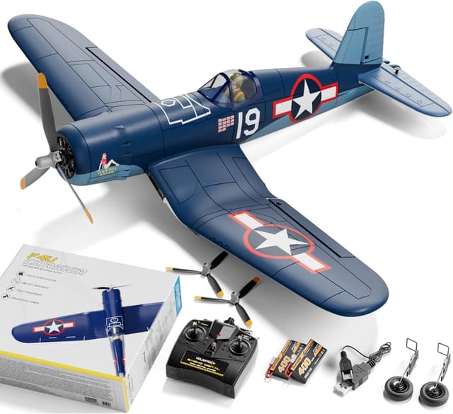 Detalle de LEAMBE Brushless 4-Channel RC Plane (F4U Corsair, 500mm) RTF with 6-Axis Gyro