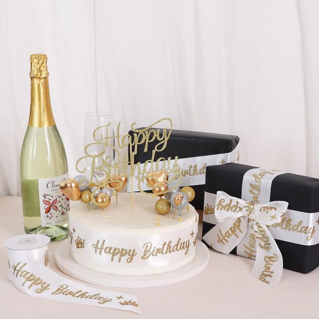 Thumbnail 4 de TONIFUL Happy Birthday Glitzerband 5,1 cm