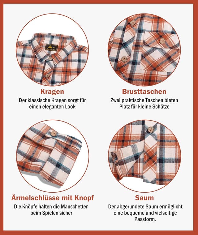 Detalle 2 de JACKETOWN Kinderhemd Langarm kariert