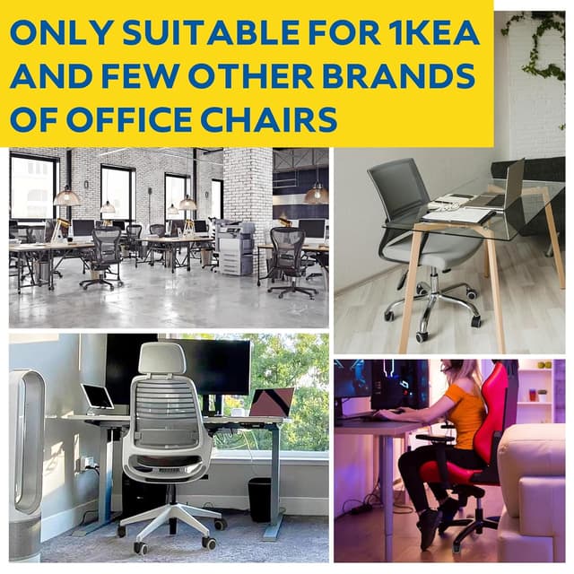 Detalle de WEWILL Bürostuhl Rollen 10×22 mm (5er Set) – leise Doppelrollen für IKEA, für Parkett & Hartboden