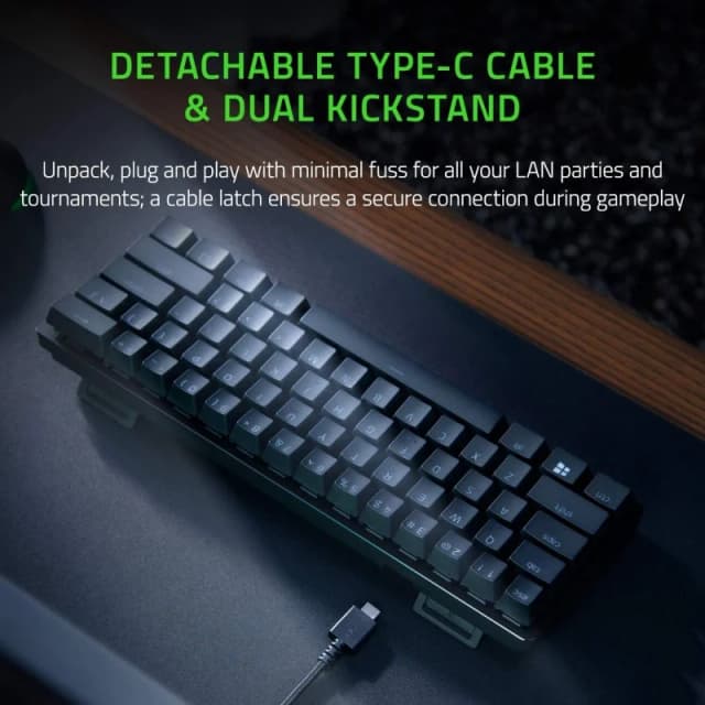 Detalle de Razer Huntsman Mini Teclado gaming RGB Switch Purple