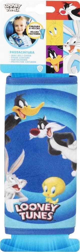 Detalle de Looney Tunes Gürtelschlaufe für Kinder (Warner Bros) – hellblau mit Cartoon-Motiven
