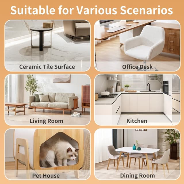 Thumbnail 6 de OstepDecor Office Chair Mat for Hardwood Floor, clear PVC desk chair protector (90 x 160 cm)