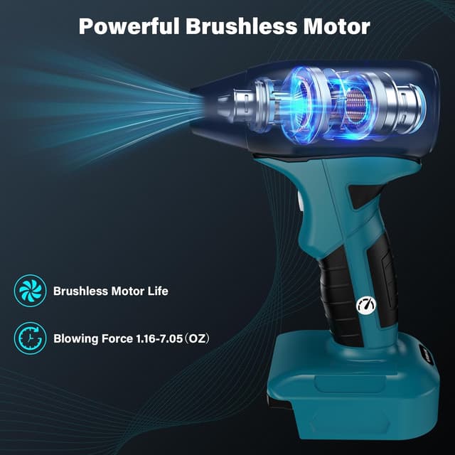 Detalle de Makita 18V Li-ion compatible jet dry blower air duster (no battery) – 4 gear adjustable airflow up to 130,000 RPM