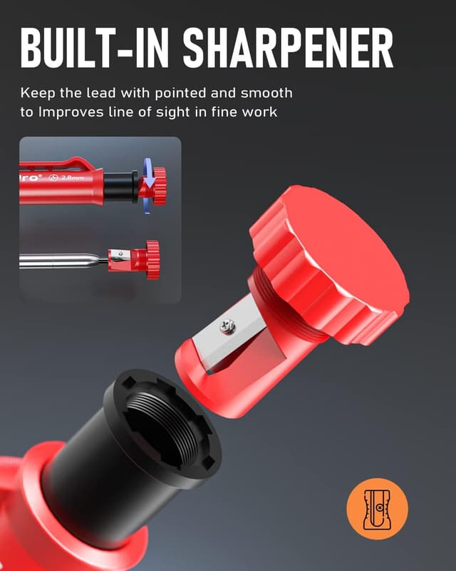 Thumbnail 2 de Nicpro Matite da carpentiere 5 pezzi con 41 ricariche ✏