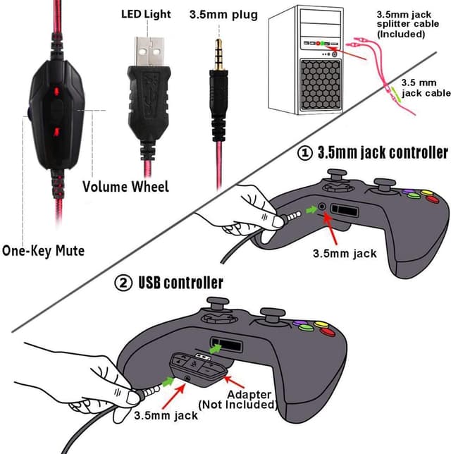Detalle de Stynice Gaming Headset 3.5mm with Mic