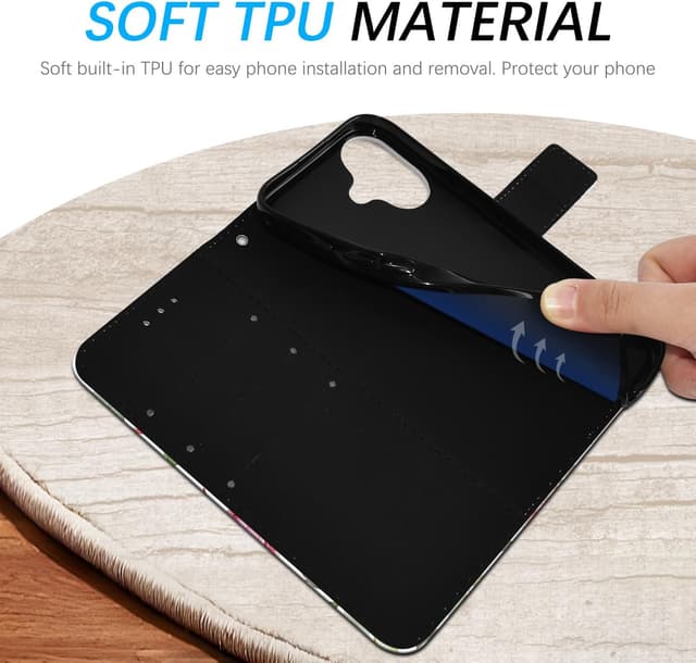 Thumbnail 6 de DiaryTown Handyhülle Wallet für iPhone 17 (6,3") – Leder-Flip-Case mit Kartenfach, Ständer und Magnetverschluss