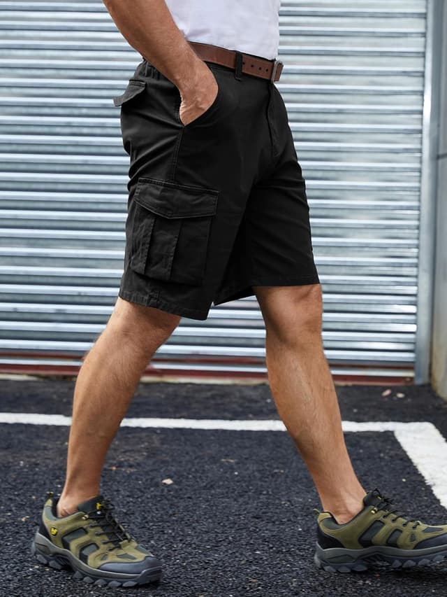 Detalle de StylSense Herren Cargo-Shorts aus Baumwolle mit 6 Taschen – kurze Cargohose für den Sommer