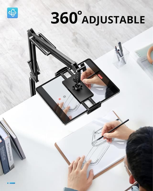 Detalle de UBeesize Tablet Stand Holder for Bed & Floor (Adjustable, 360° swivel, stretchable arm) for iPad, Kindle & phones