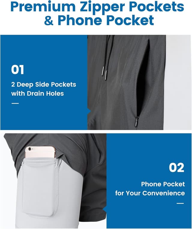 Detalle de MaaMgic costume da bagno uomo 2-in-1 7 pollici