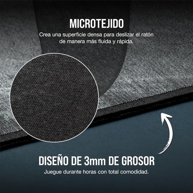 Detalle 2 de Corsair MM300 PRO Alfombrilla Gaming Antideslizante y Resistente 💧