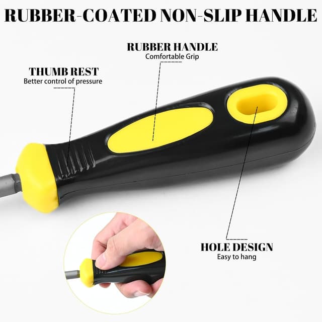 Detalle de TAIANJI metal file set (3 pcs, 8 inch) in carbon steel – flat, half-round and round