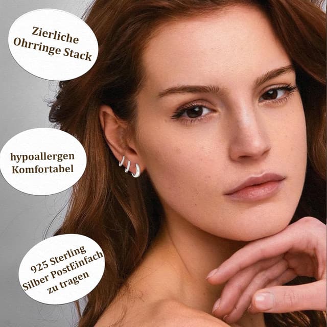 Detalle 2 de Avotto 3 Paar Ohrringe Silber 925 Set