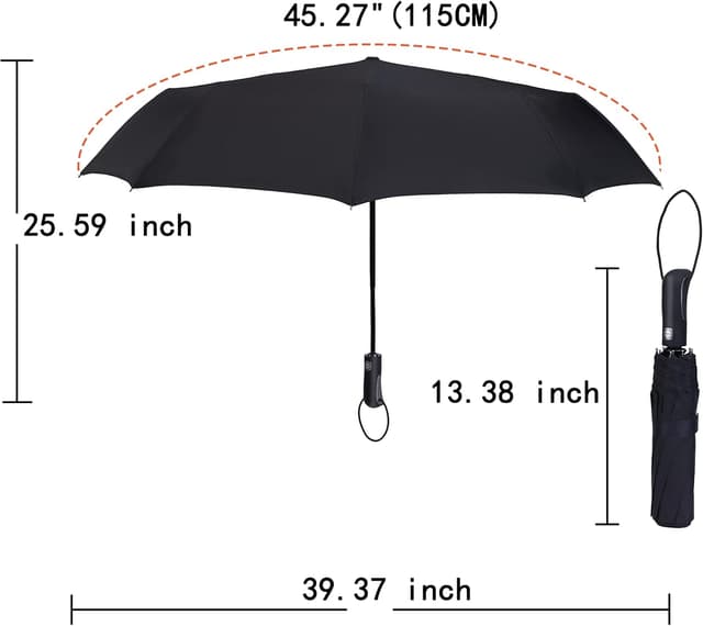 Detalle de SYNHOK Compact Travel Folding Umbrella – durable windproof mini umbrella with auto open/close