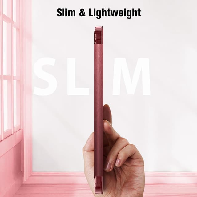 Detalle 1 de FINTIE Ultra Slim Case for iPad A16 (11th Gen, 2025) and iPad 10th Gen (10.9in, 2022) – Matte burgundy cover with pencil holder