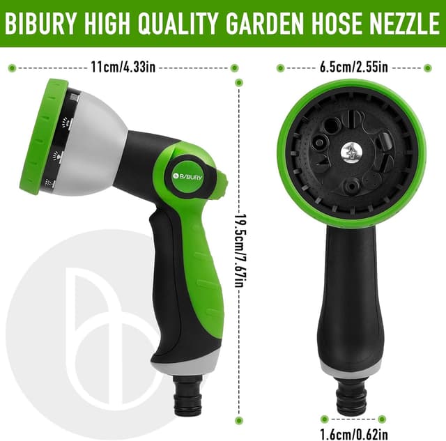 Thumbnail 6 de BIBURY Gartenbrause mit 10 Sprühmuster und Daumensteuerung – leichte Handbrause für Garten, Rasenkanten & Haustier-Duschen