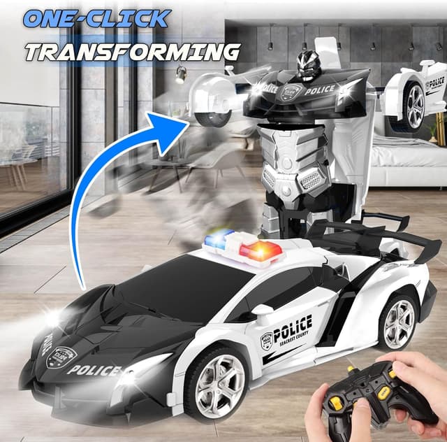 Detalle de RC transforming police car 2.4GHz 50m