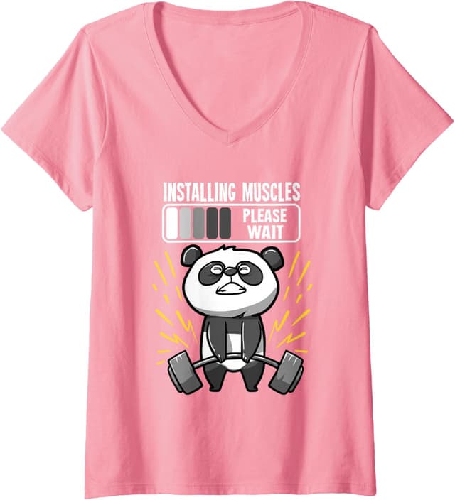 Detalle 1 de T-shirt fitness col V panda muscles