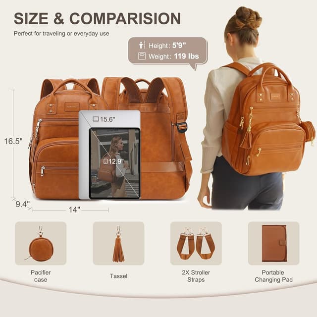 Thumbnail 5 de ROSEGIN Vegan Leather Baby Changing Bag 35L