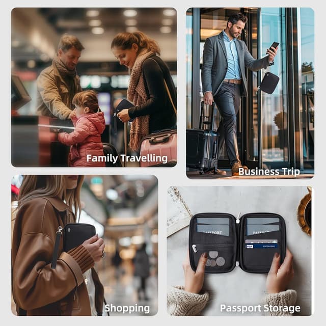 Thumbnail 6 de WALNEW Passport Holder Travel Wallet for 4, RFID Blocking